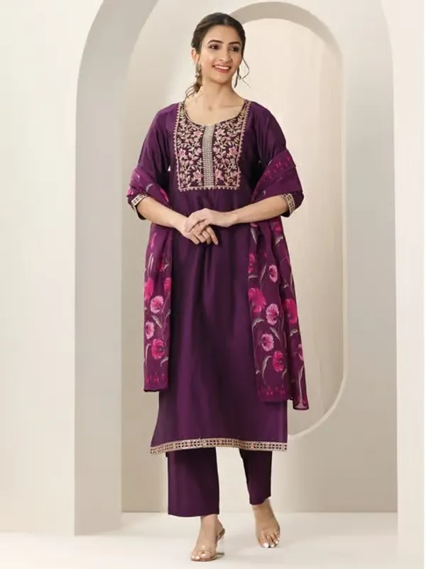 Purple_Cotton_Embroidered_Kurta_Set_For_Women