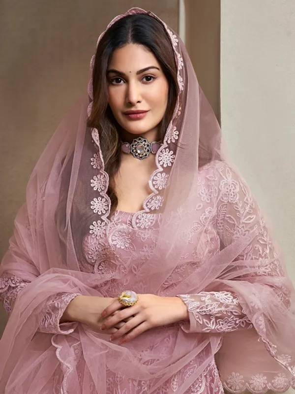 Pink_Cotton_Embroidered_Anarkali_Suit_Set_For_Women
