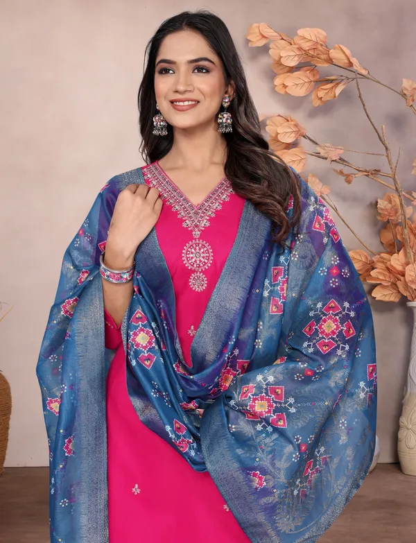 Pink_Cotton_Embroidered_Kurta_Set_With_Floral_Dupatta_For_Women