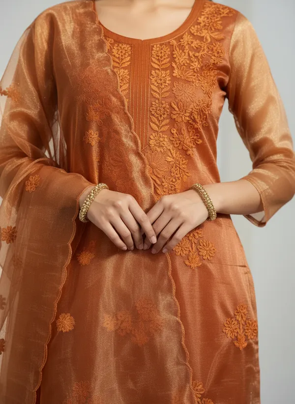 Orange_Cotton_Embroidered_Kurta_Set_With_Dupatta_For_Women
