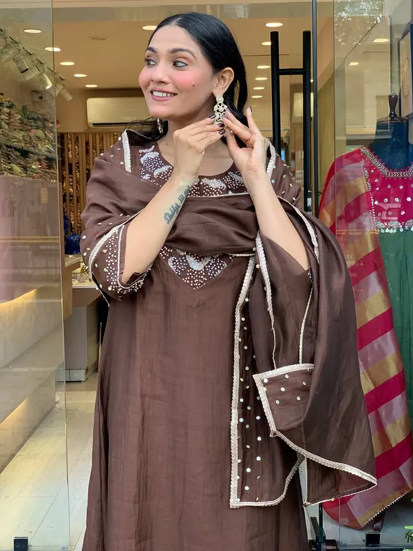 Brown_Cotton_Embellished_Suit_Set_For_Women