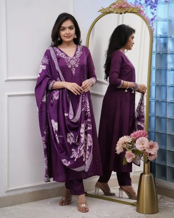 Purple_Cotton_Embroidered_Anarkali_Kurta_Set_For_Women