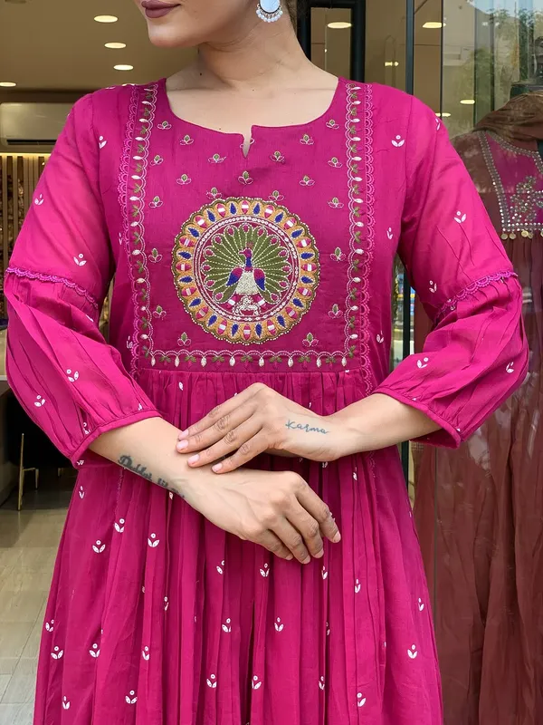 Pink_Cotton_Embroidered_Anarkali_Suit_Set_For_Women