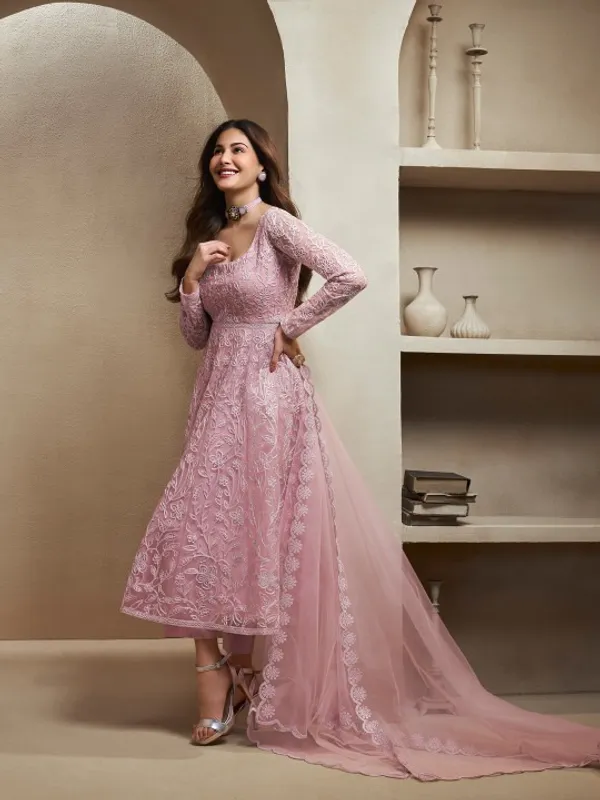 Pink_Cotton_Embroidered_Anarkali_Suit_Set_For_Women