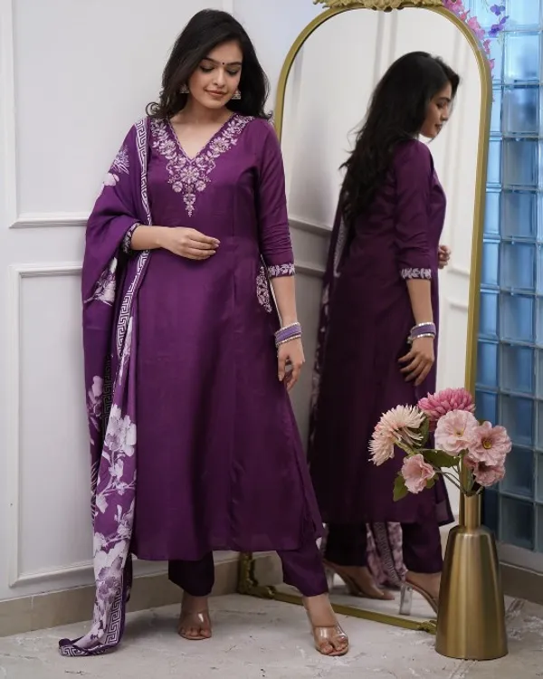Purple_Cotton_Embroidered_Anarkali_Kurta_Set_For_Women