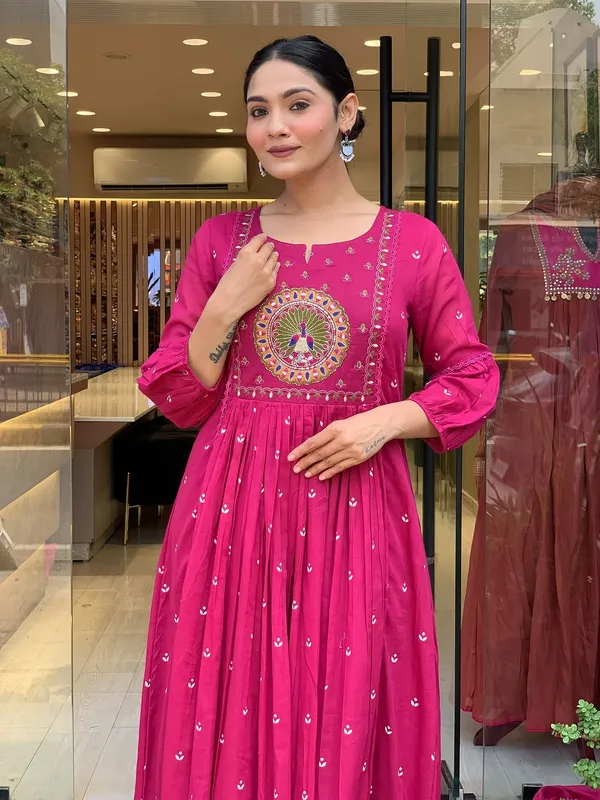 Pink_Cotton_Embroidered_Anarkali_Suit_Set_For_Women