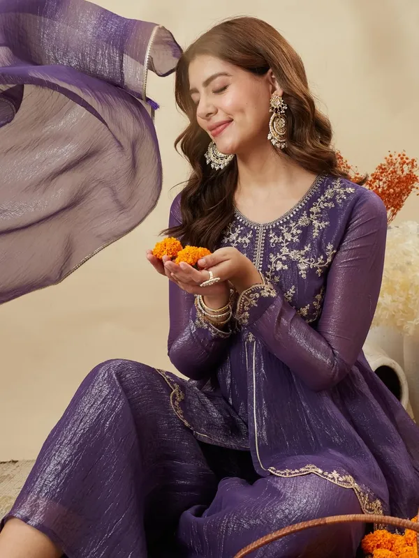Purple_Cotton_Embroidered_Kurta_Palazzo_Set_For_Women
