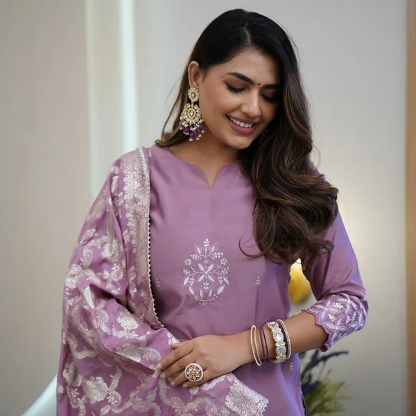 Purple_Cotton_Embroidered_Kurta_Set_For_Women