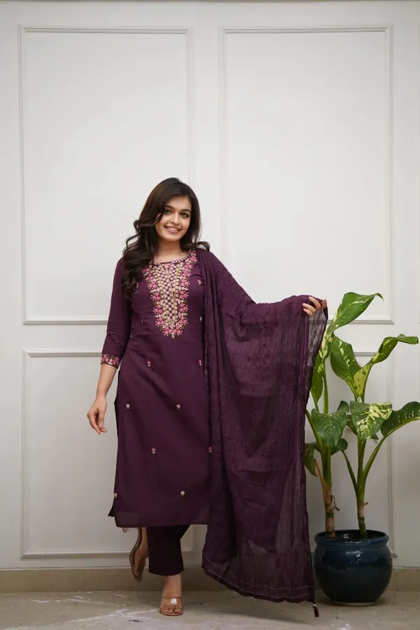 Purple_Cotton_Embroidered_Kurta_Set_With_Dupatta_For_Women