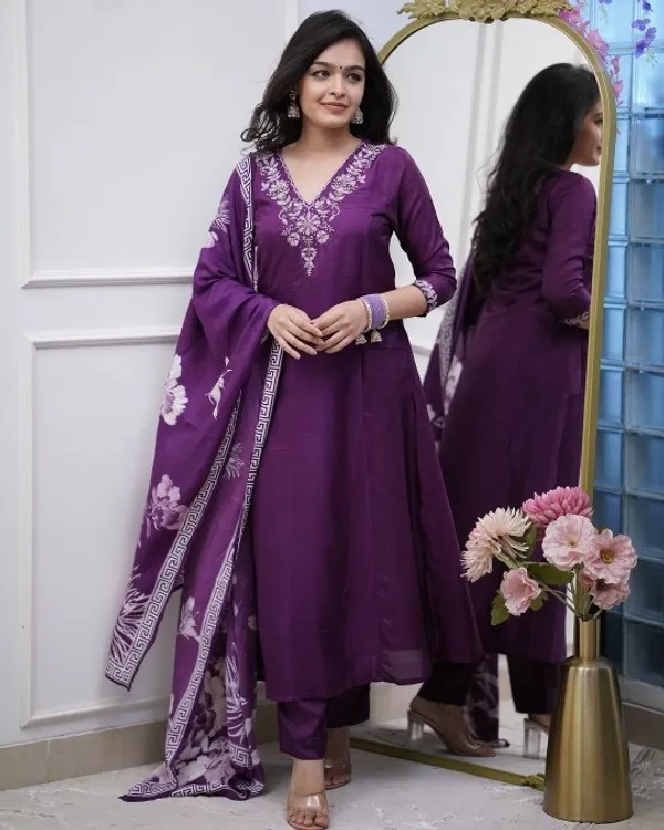 Purple_Cotton_Embroidered_Anarkali_Kurta_Set_For_Women