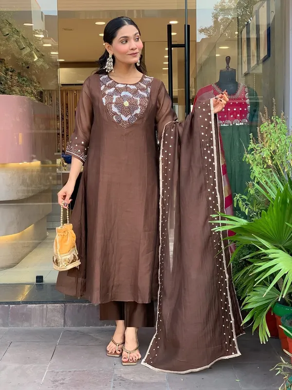 Brown_Cotton_Embellished_Suit_Set_For_Women
