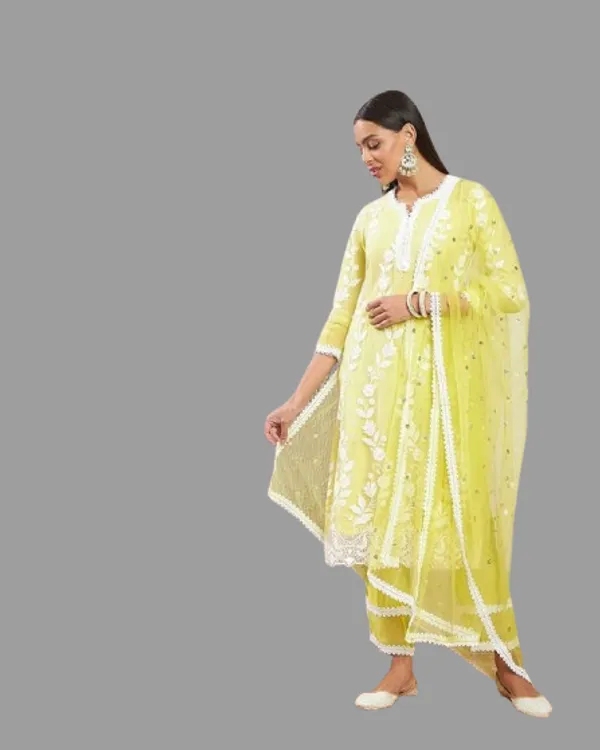 Yellow_Cotton_Embroidered_Kurta_Set_With_Dupatta_For_Women