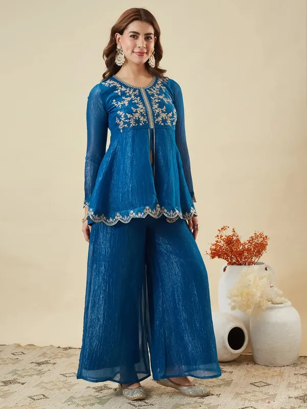 Blue_Cotton_Embroidered_Kurta_Set_With_Dupatta_For_Women