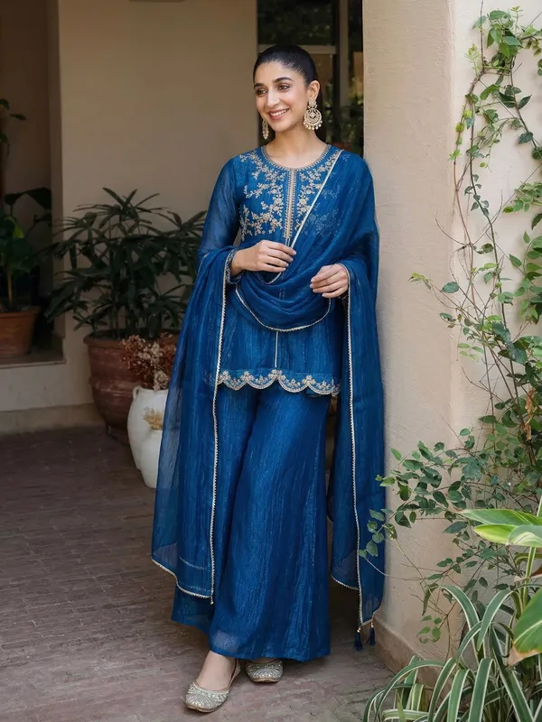 Blue_Cotton_Embroidered_Kurta_Set_With_Dupatta_For_Women