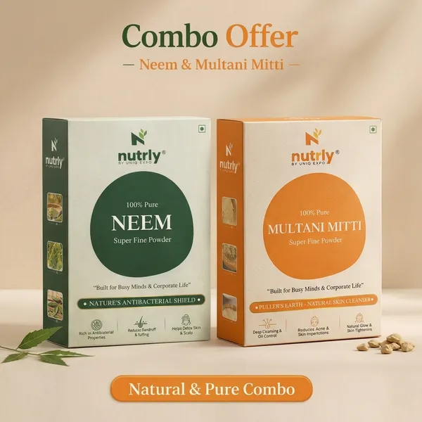 Nutrly_face_pack_combo_Pure_Neem_Powder_And_Multani_Mitti_Antibacterial_Skin_And_Hair_Care