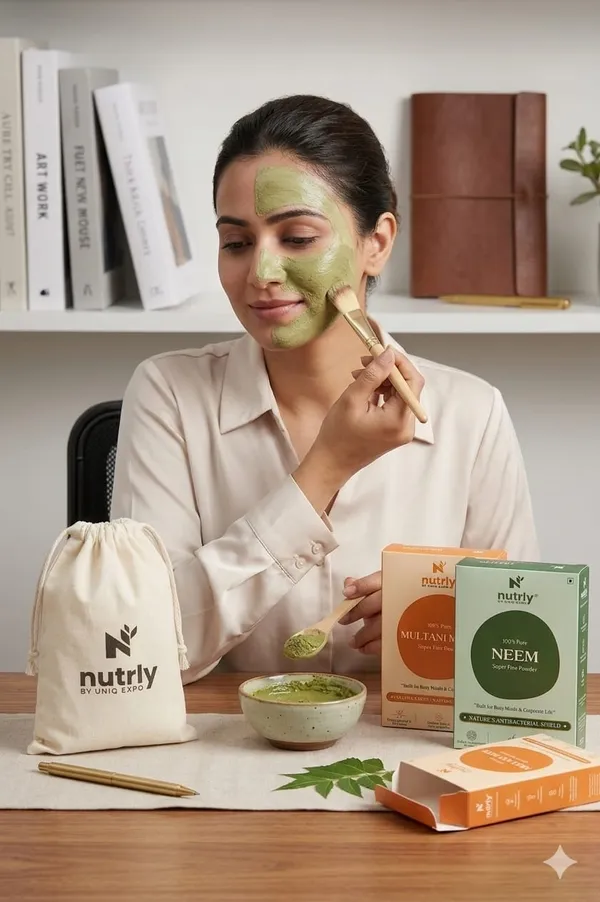 Nutrly_face_pack_combo_Pure_Neem_Powder_And_Multani_Mitti_Antibacterial_Skin_And_Hair_Care
