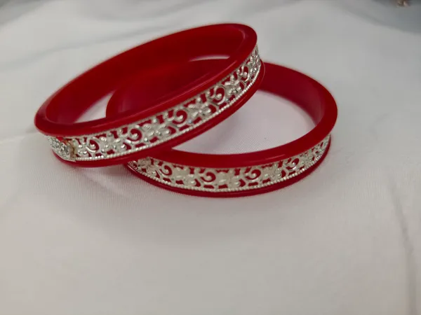 Red_Velvet_Gold_Embellished_Bangle_Set_For_Women