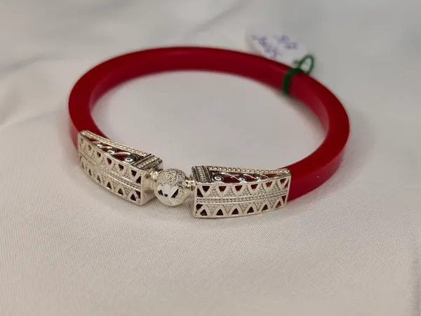 Red_Velvet_Silver_Plated_Geometric_Cuff_Bracelet_For_Women
