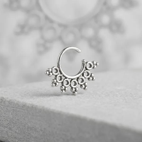 Silver_Ornate_Beaded_Decorative_Septum_Nose_Ring_For_Women