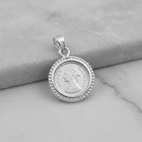 Silver_Sterling_Circular_Bead_Accent_Pendant_For_Women