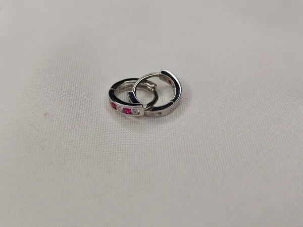 Silver_Pink_Crystal_Hoop_Earrings_For_Women