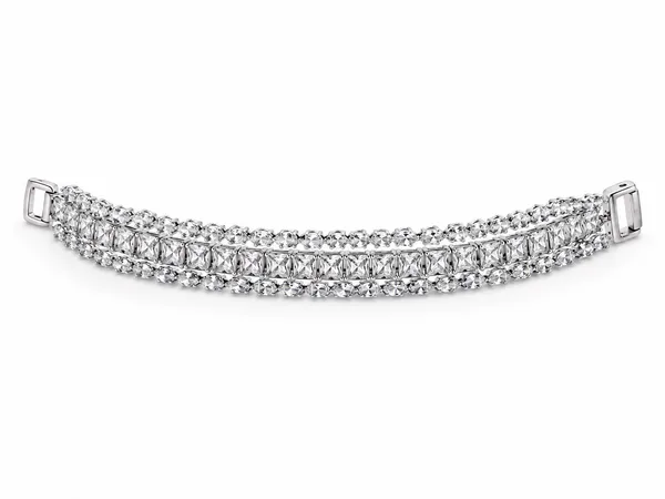 3-Row_Crystal_Silver-Tone_Bracelet