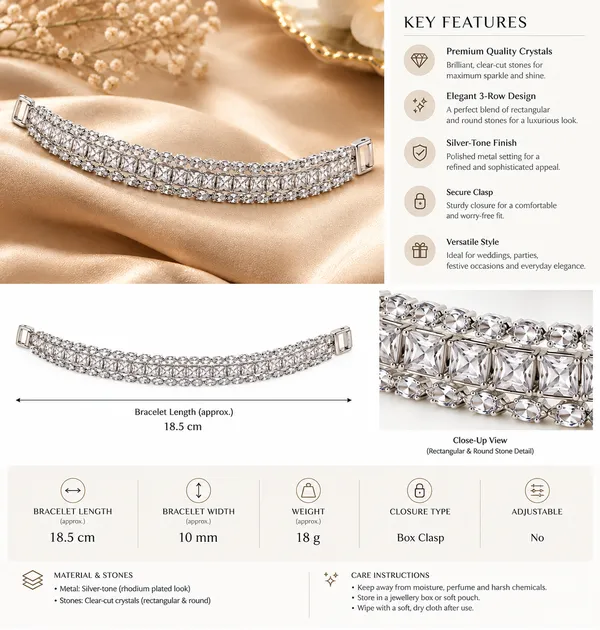 3-Row_Crystal_Silver-Tone_Bracelet