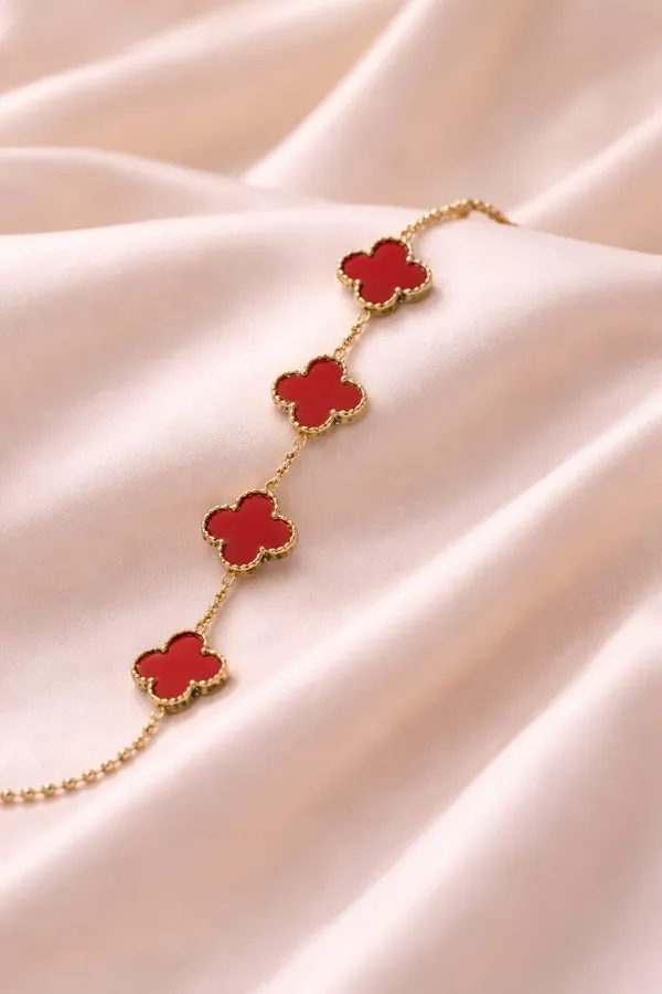 Red_Clover_Gold_Tone_Chain_Bracelet_Pack_Of_2