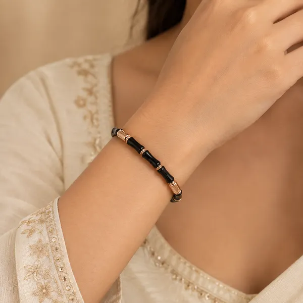 Black_&_Rose_Gold_Openable_Bracelet