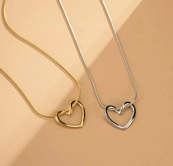 Combo_Pack_of_2_Gold_&_Silver_Plated_Heart_Pendant_Snake_Chain_Necklace_for_Women_&_Girls_|_Trendy_Minimalist_Fashion_Jewellery