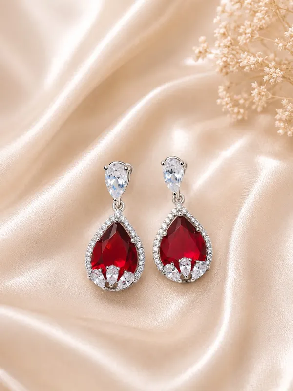 Red_Teardrop_Crystal_Dangle_Earrings_With_Halo_Setting