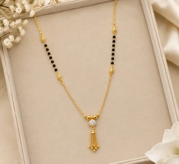 Elegant_Black_Beaded_Crystal_Tassel_Mangalsutra