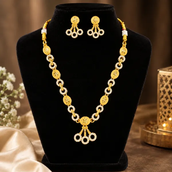 Elegant_Gold-Tone_Floral_Link_Necklace_Set_with_Matching_Earrings