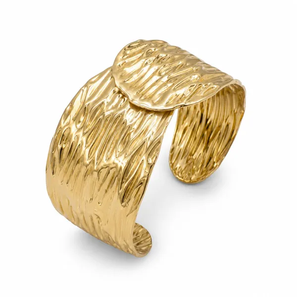 Gold_Hammered_Statement_Cuff_Bracelet_for_Women