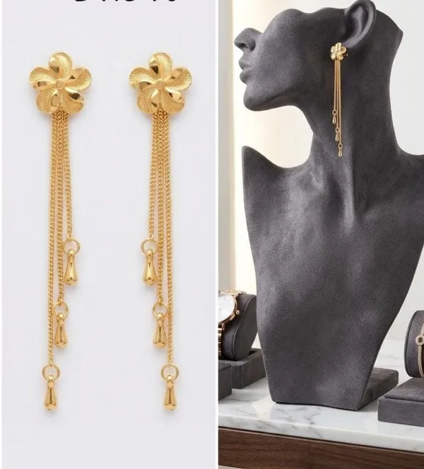 Golden_Floral_Long_Tassel_Drop_Earrings_for_Women