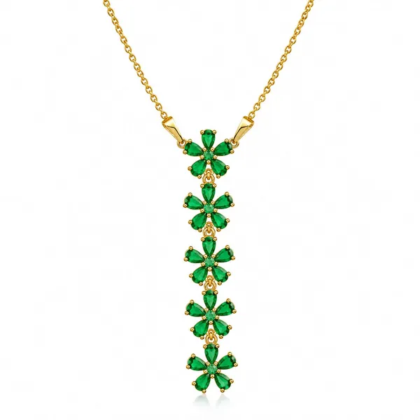 Golden_Green_Floral_Statement_Necklace