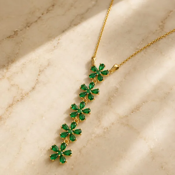 Golden_Green_Floral_Statement_Necklace