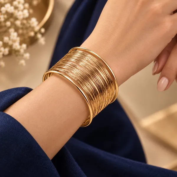 Golden_Multi-Layer_Open_Cuff_Bracelet