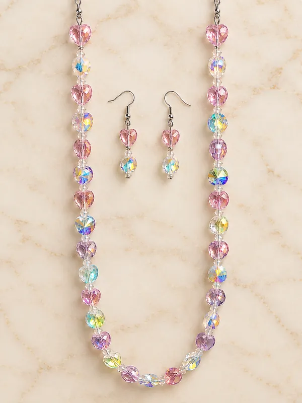 Multicolor_Crystal_Heart_Beaded_Necklace_&_Earrings_Set