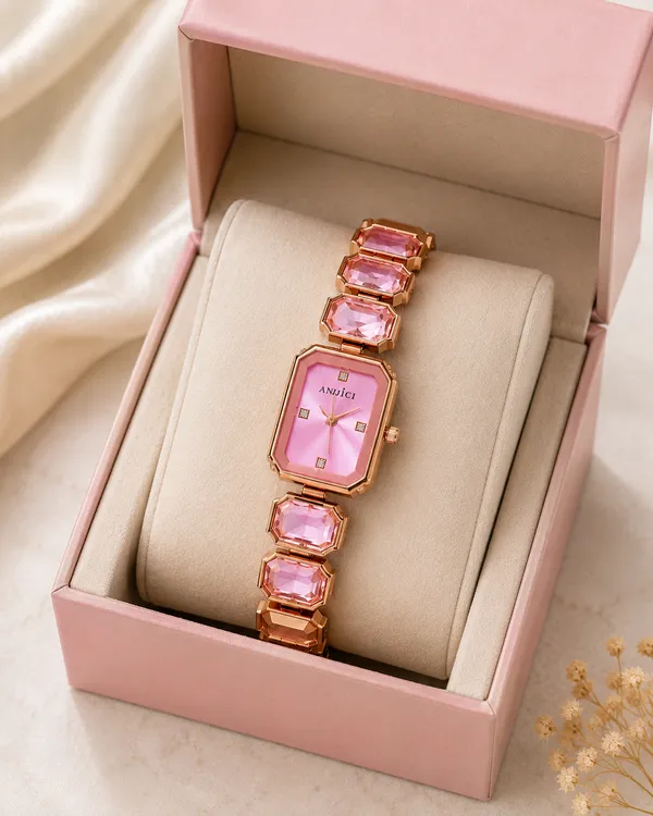 Pink_Crystal_Women's_Analog_Watch