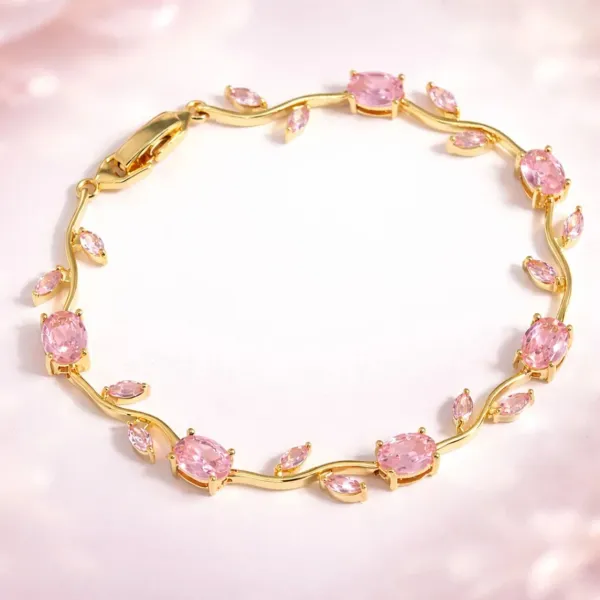 Product_Title__Elegant_Gold-Plated_Floral_Vine_Bracelet_with_Pink_Cubic_Zirconia_Stones_for_Women_&_Girls