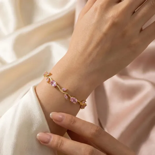 Product_Title__Elegant_Gold-Plated_Floral_Vine_Bracelet_with_Pink_Cubic_Zirconia_Stones_for_Women_&_Girls