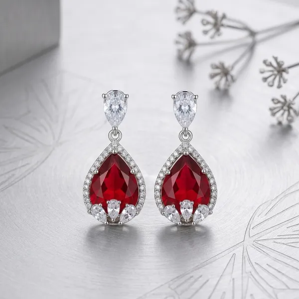 Red_Teardrop_Crystal_Dangle_Earrings_With_Halo_Setting