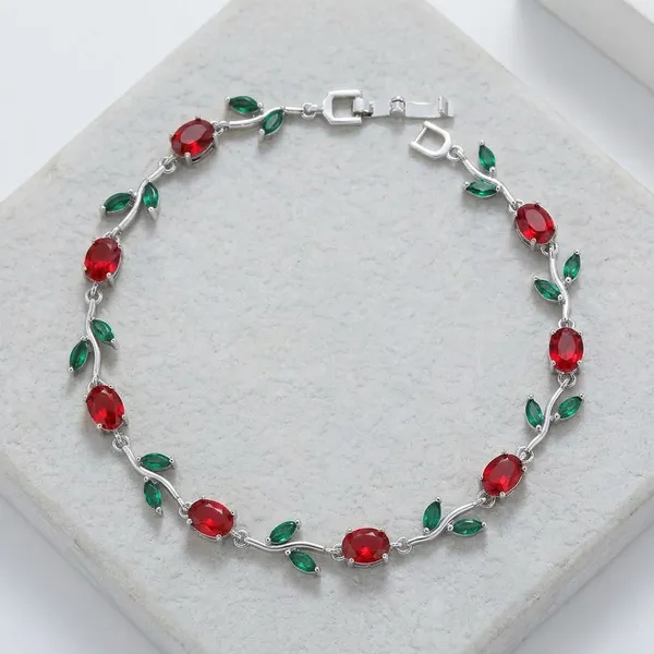 Elegant_Red_And_Green_Crystal_Leaf_Bracelet