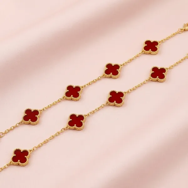 Red_Clover_Gold_Tone_Chain_Bracelet_Pack_Of_2