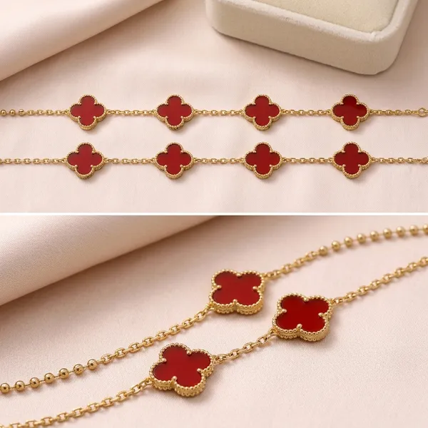 Red_Clover_Gold_Tone_Chain_Bracelet_Pack_Of_2