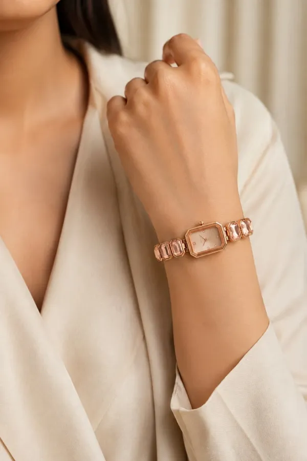 Shukrana_Jewels_Women_Rose_Gold-Toned_Peach_Crystal_Analog_Watc