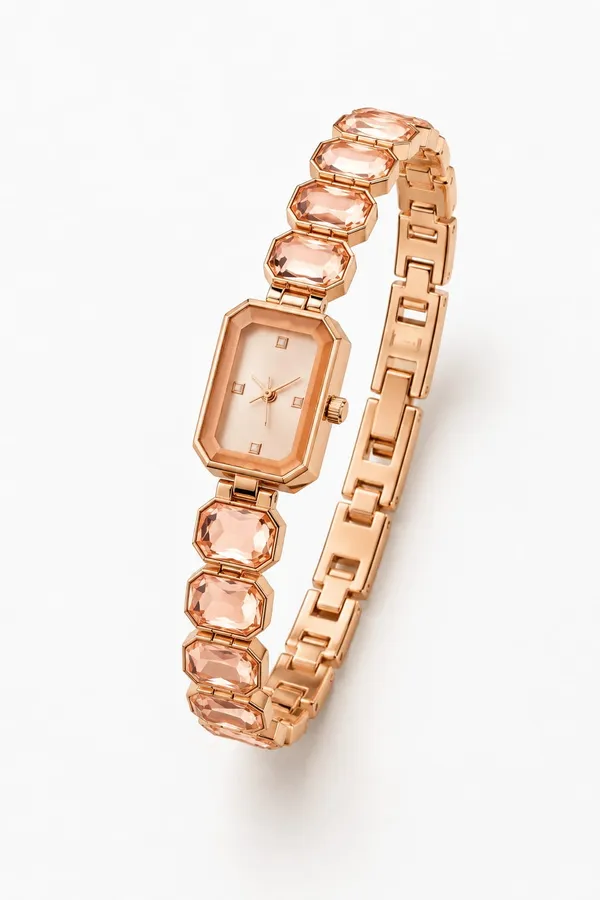 Shukrana_Jewels_Women_Rose_Gold-Toned_Peach_Crystal_Analog_Watc