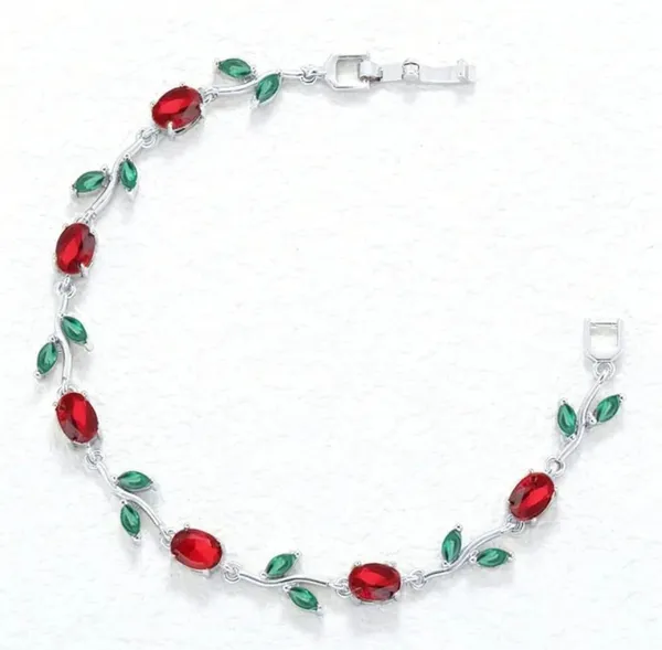 Elegant_Red_And_Green_Crystal_Leaf_Bracelet