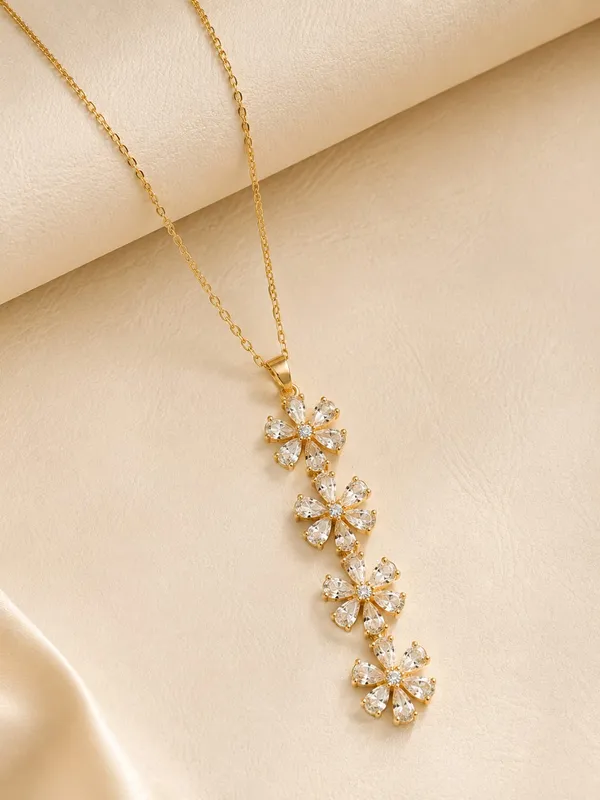 Women_Gold-Plated_Floral_Crystal_Pendant_Necklace